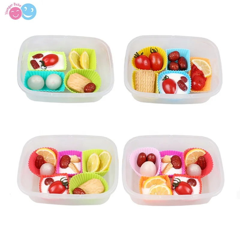 Silicone Reusable Cupcake Cases Baking Muffin Cups Liners Molds Sets Round Star Square Flower Shaped