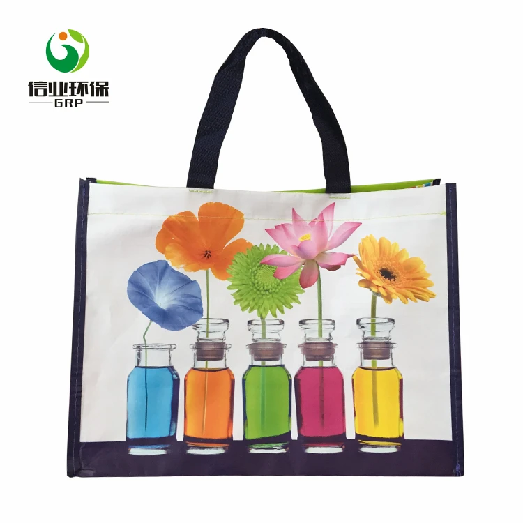 Красочный цветок рекламные супермаркет tote pp сплетенный мешок hs КОД