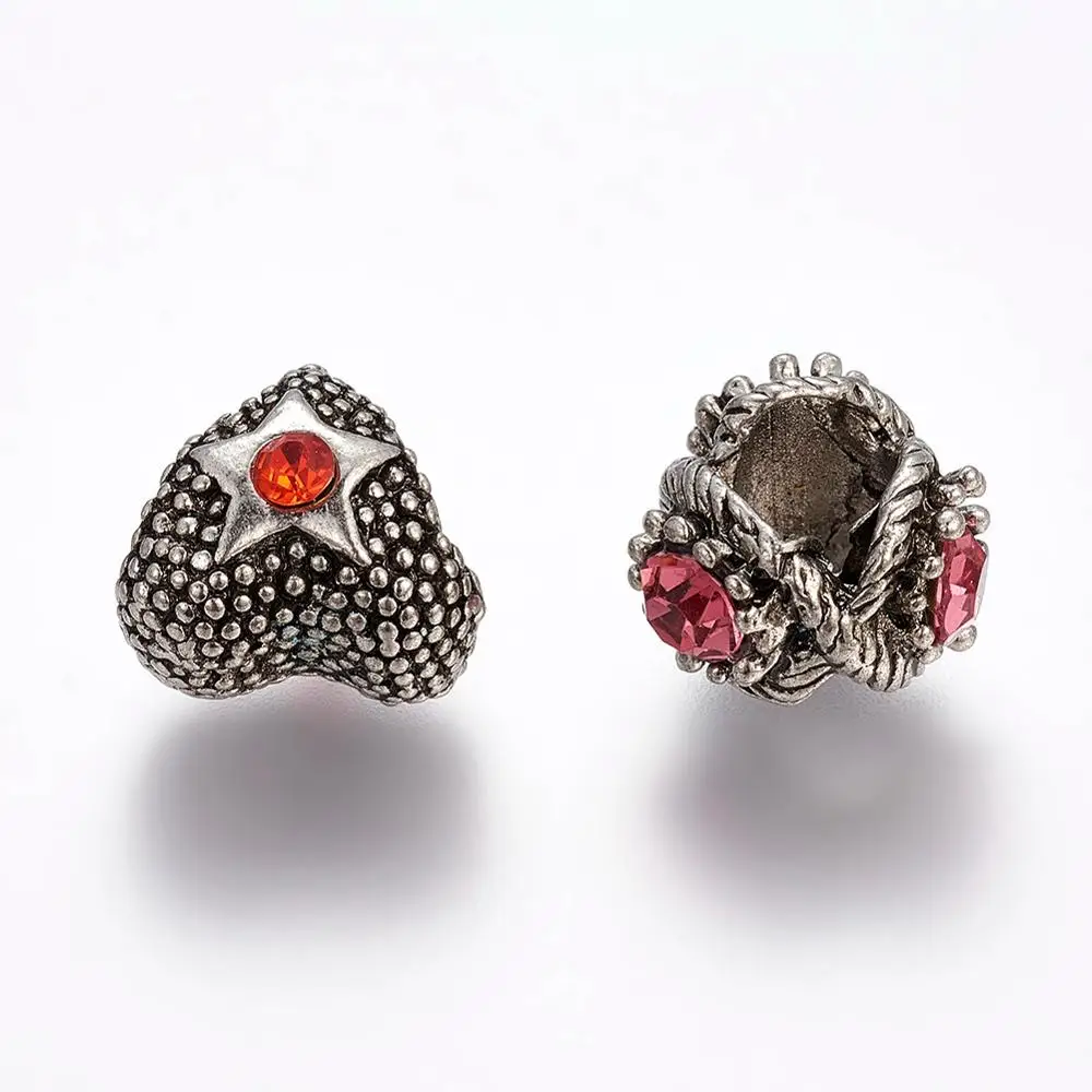 PandaHall смешанные стразы из сплава с большим отверстием Европейские Бусины