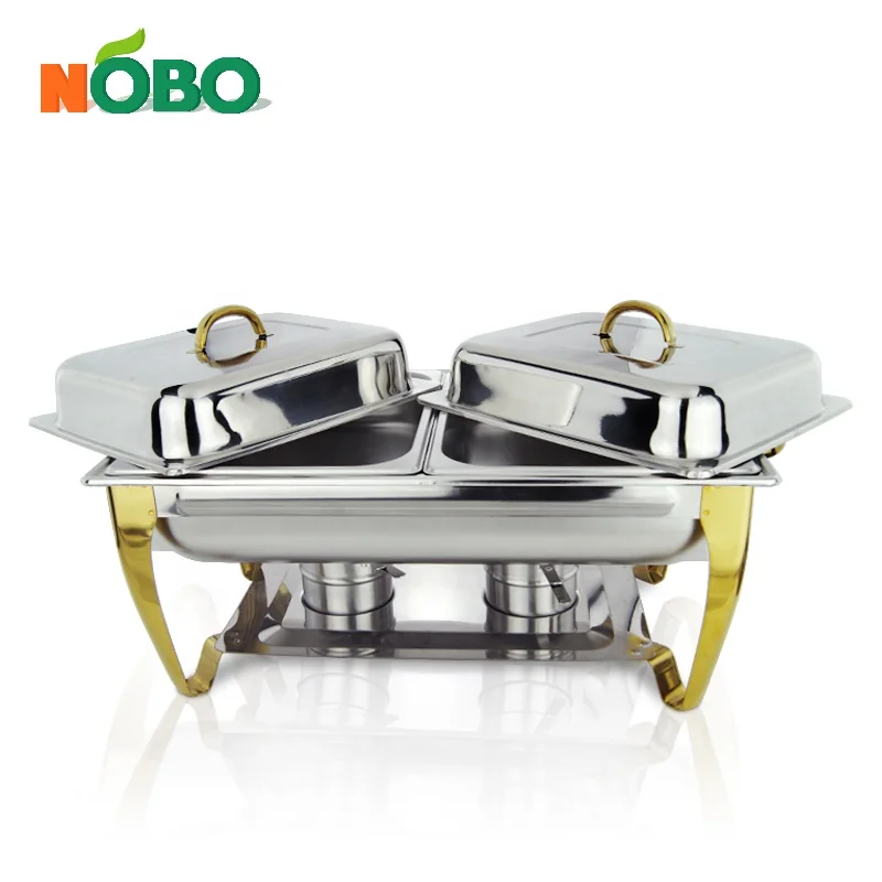 Буфетный столик из нержавеющей стали новейшего дизайна с 2 отделениями/жаровня с 2 кастрюлями