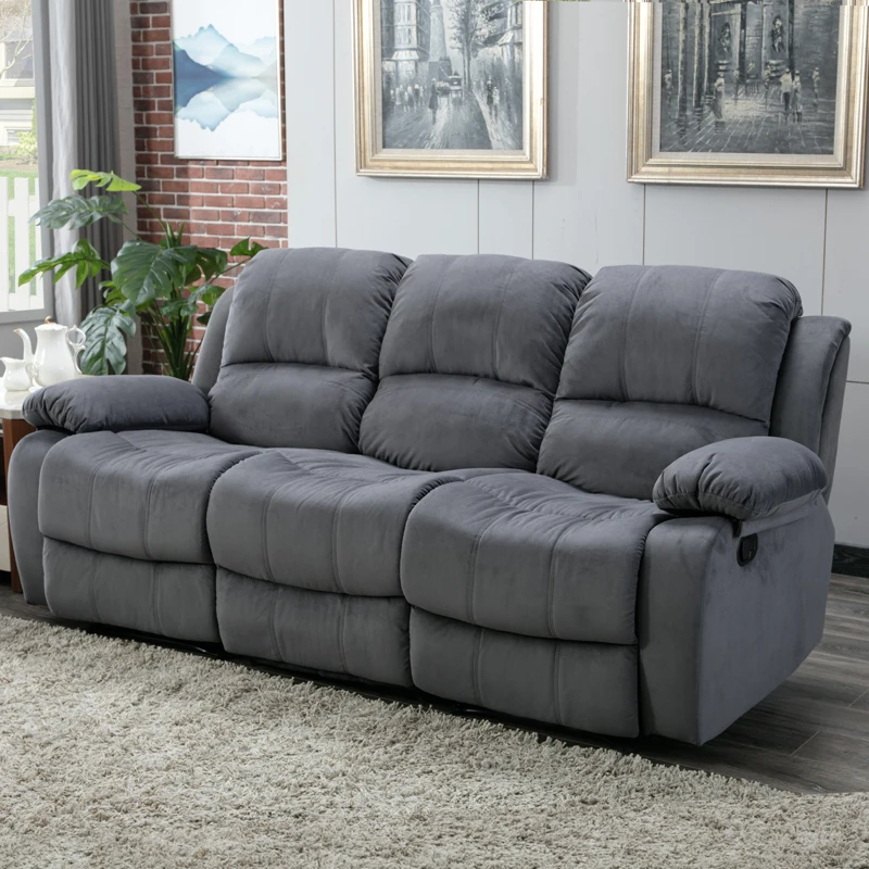 Wholesale 3 Seater Fabric Furniture Sectional Living Room Recliner Sofa set,Fabric Recliner Sofa Sets
