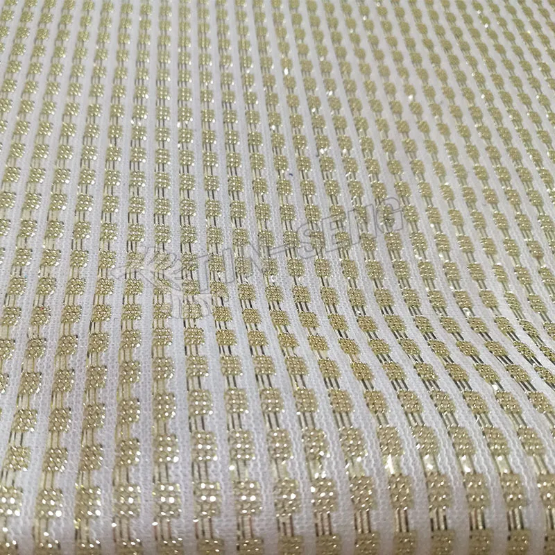 Трикотажная ткань из золотой металлической пряжи, блестящая люрексная ткань для мужского модного костюма