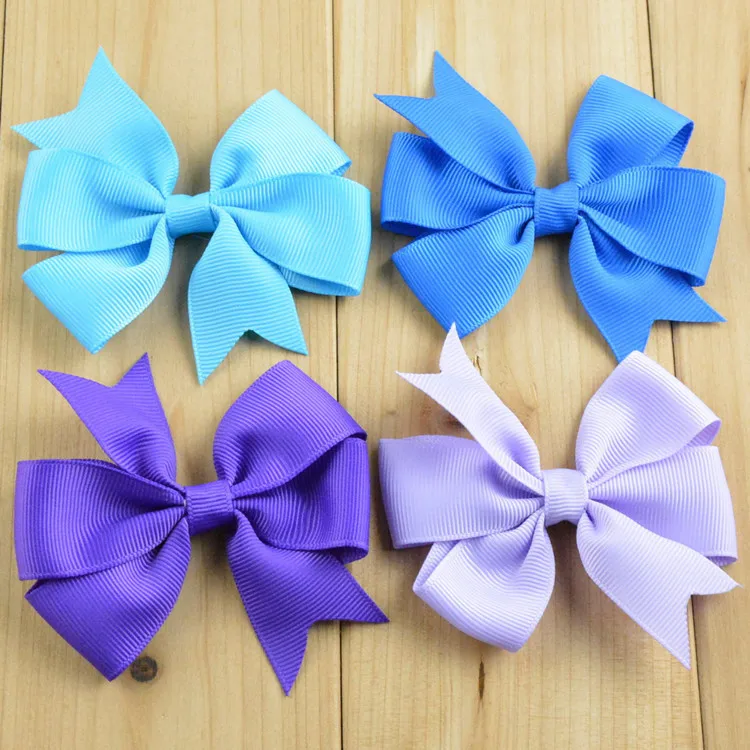 New best-selling 3 Inch  hair accessories V-shaped ribbed ribbon swallowtail bow without clip hair accessories