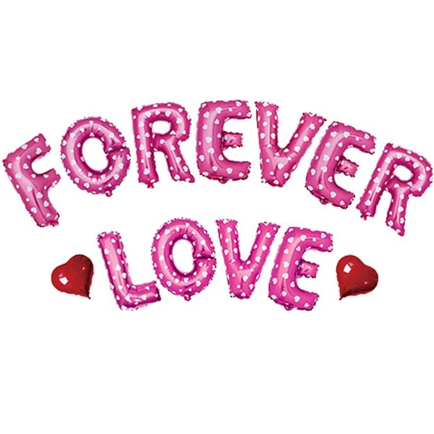 Мода дизайн розовый цвет навсегда любовь пользовательские шарики из фольги разных форм для украшения