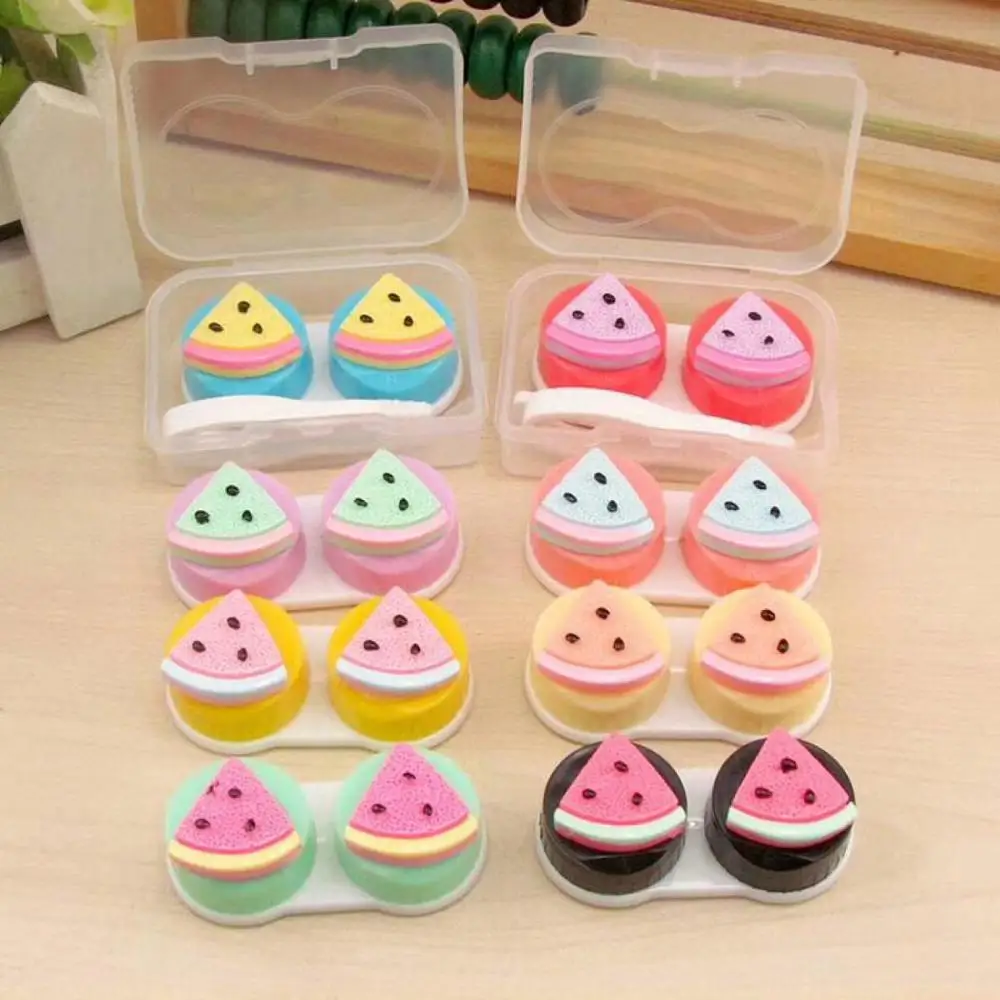 Latest Hot Sale PP Contact Lens Case Cartoon Fruit Cute Lens Case Mini Portable Colorful Mate Case
