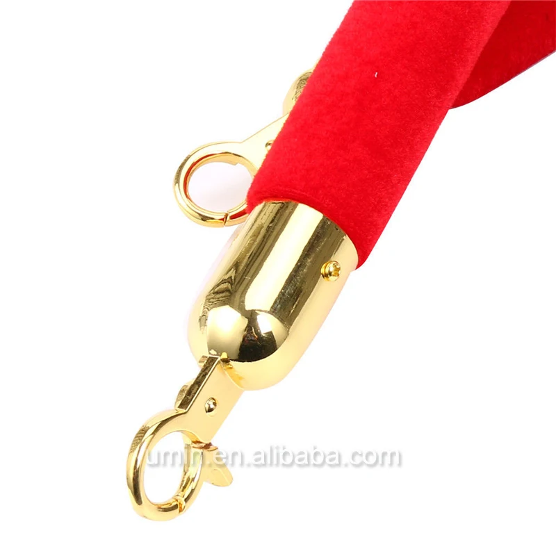 1.5m Red Velvet Rope For Crowd Control Queue Pole