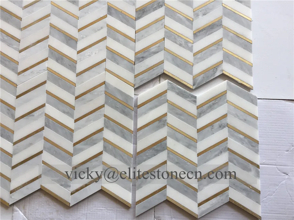 Custom Factory Brass Marble Mosaic Tile with Good Quality