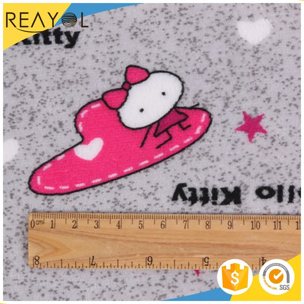 Wholesale 100 Polyester Digital Printed Types One Side Brushed Fleece Fabric Made in USA