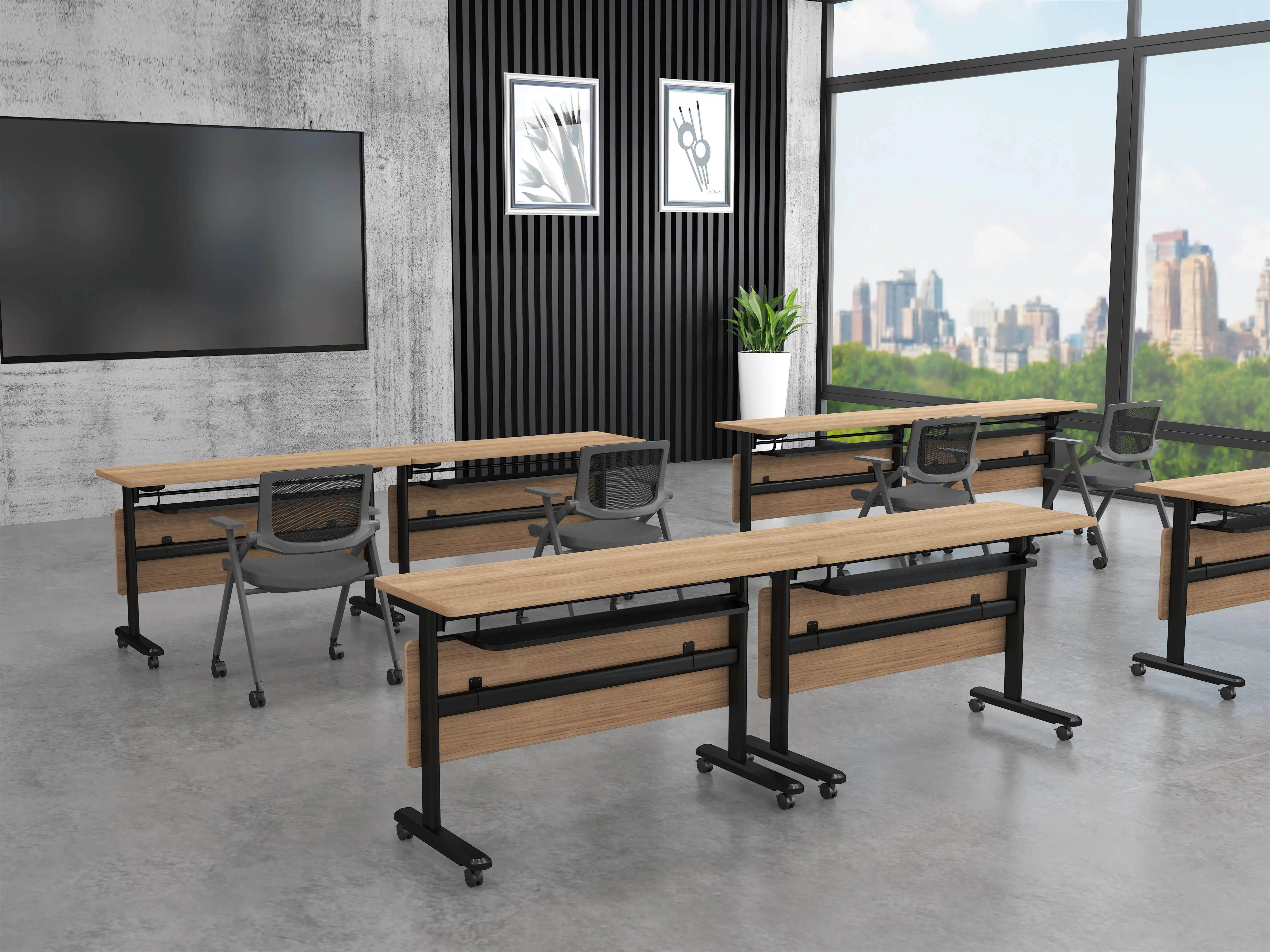 
Hot sale modern flip top training table folding training table for office conference 