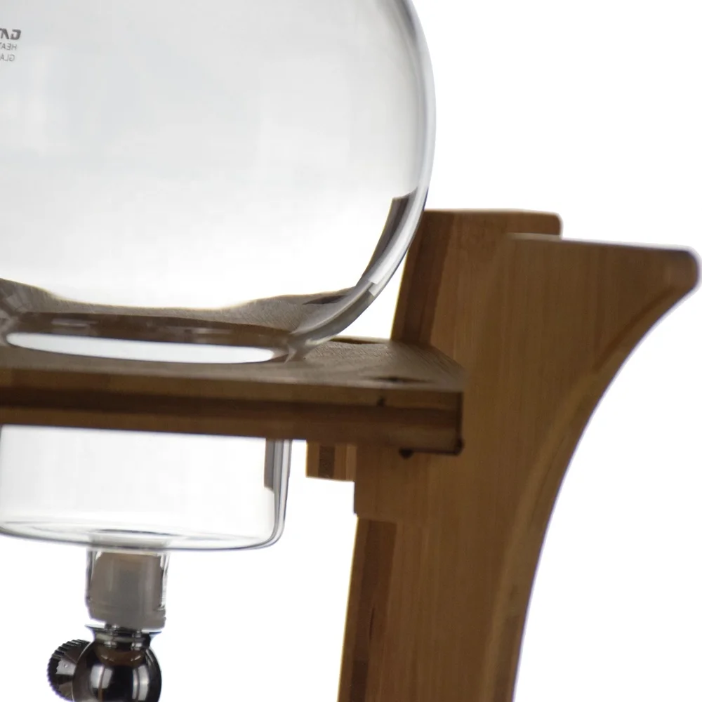 
Ecocoffee 600ml Bamboo Dutch Ice Coffee Percolator Luxury Ice Cold Brew Coffee Maker Dripper in Bamboo 600 ml 