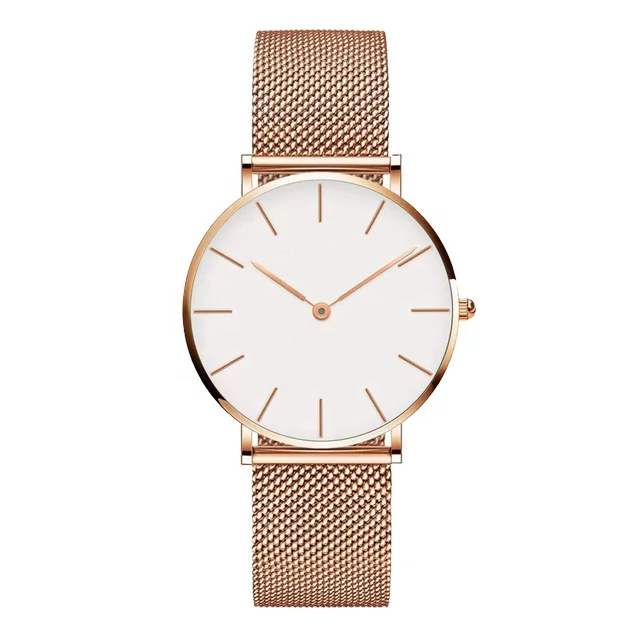 BK4A Fashion Stylish Brands Stainless Steel Custom Logo Leather Rose Gold Wrist Womens Quartz Watch Luxury
