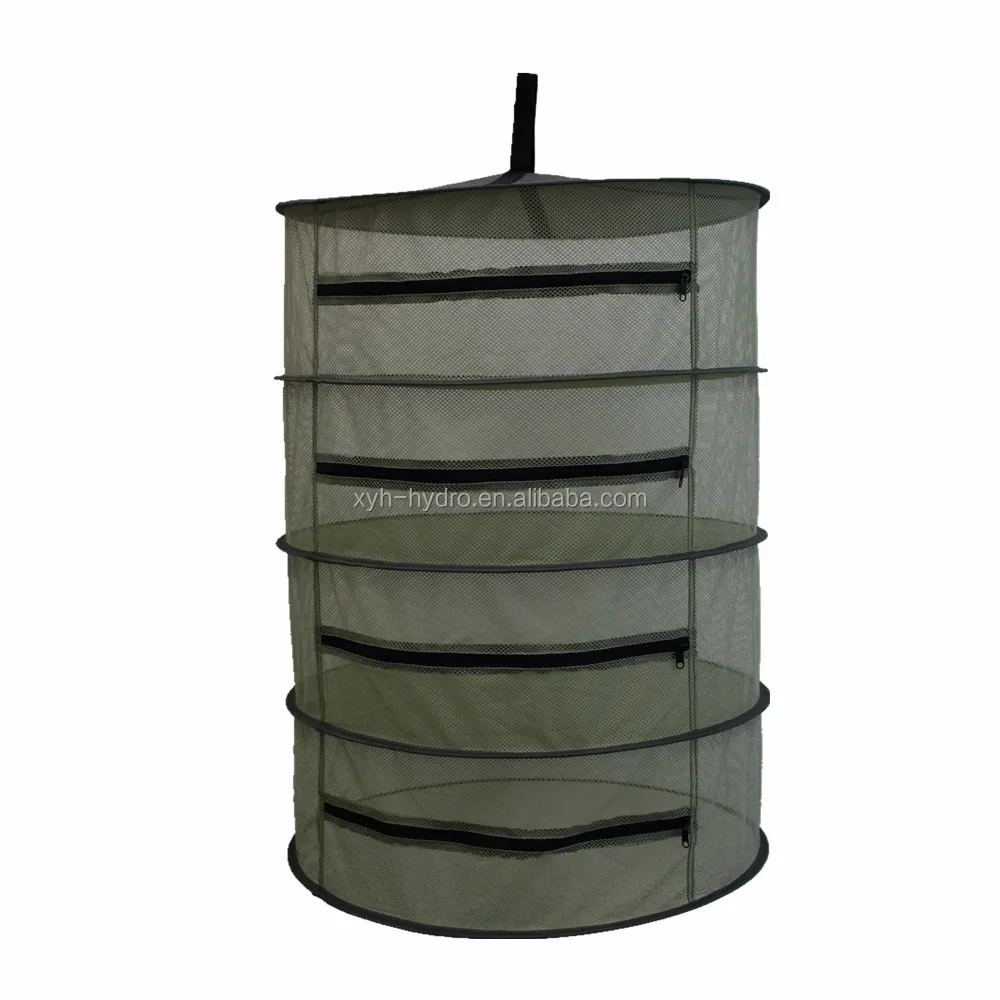 Green Hydroponics Collapsible Detachable Mesh Hanging Herb Drying Net Garden Drying rack