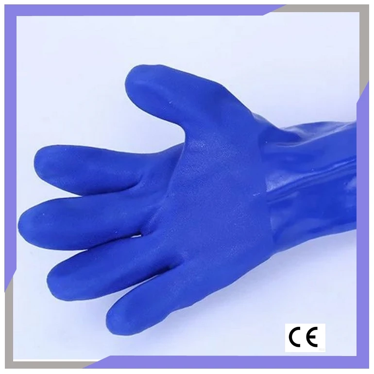 EN374 PVC Rubber Fishing Work Gloves