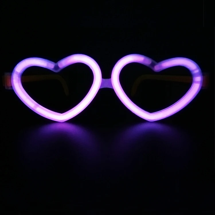 
Neon heart shape mix color funny glasses promotion decorative lighting glasses playful colorful glowing sticks eyeglasses 