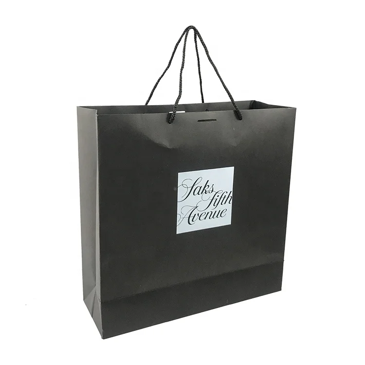 
High Quality Fancy Custom Black Printed Luxury Gift Paper Shopping Bags 
