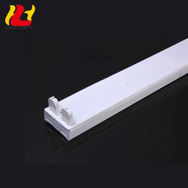 Indoor Decorated Office Linear 2Ft 3Ft 4Ft G13 Lampholder Iron Base LED T8 36W 2x18W 2X20W Double Fluorescent Tube Light Fitting