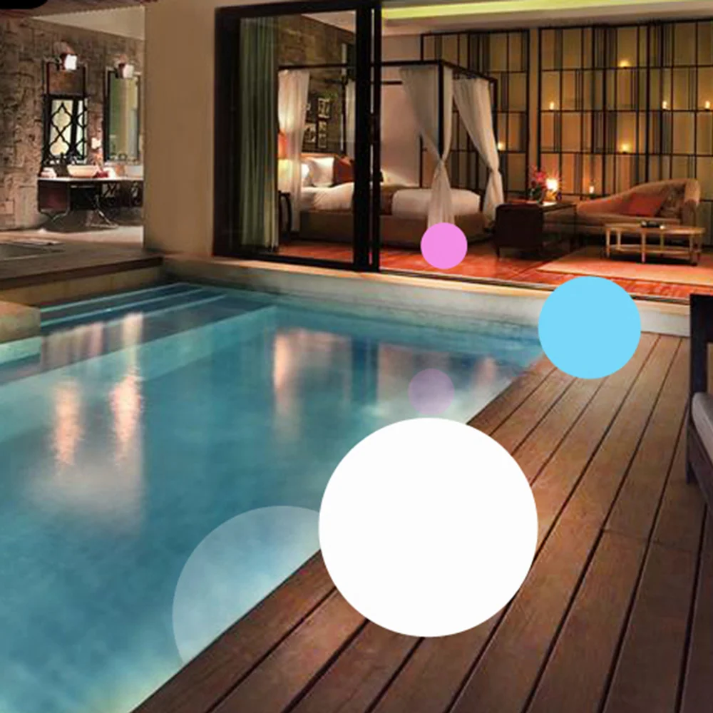 
remote rgb colors changing illuminated led ball light battery rechargeable / solar powered landscape outdoor big ball light 