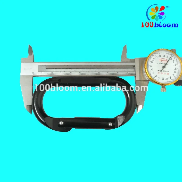 Factory wholesale 11cm flat  oval shaped carabiner snap hook aluminum karabiner clip outer door sport products