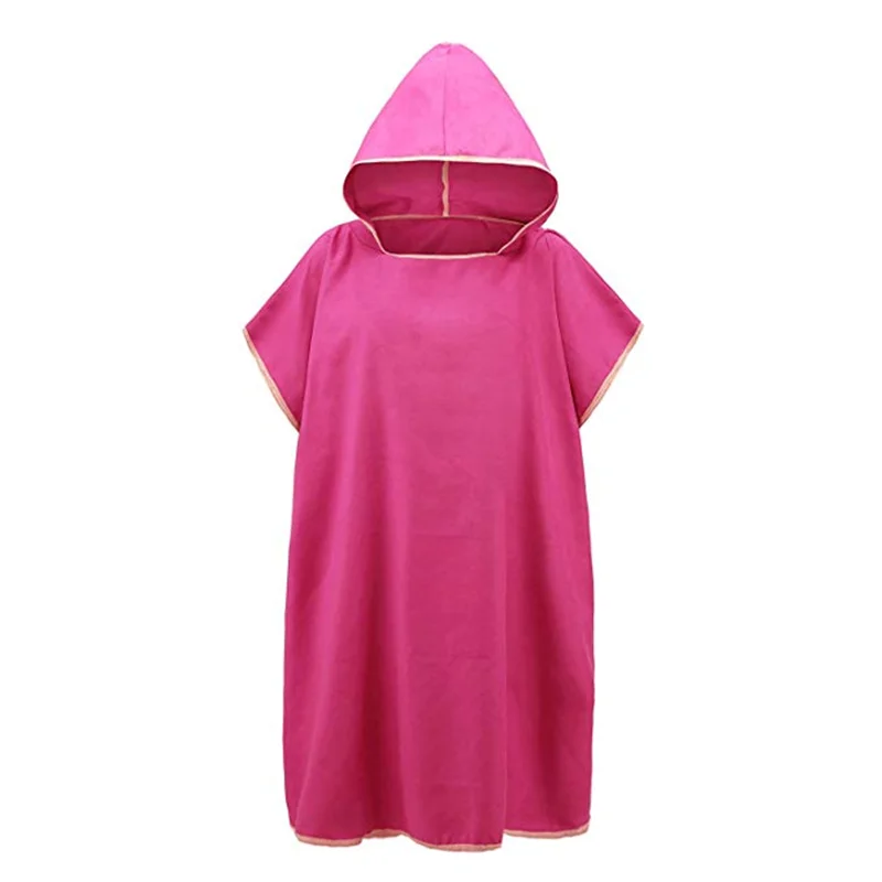 China manufacture Super Water Absorbent quick dry  microfiber change  robe  Poncho towel  with hood for beach surfing