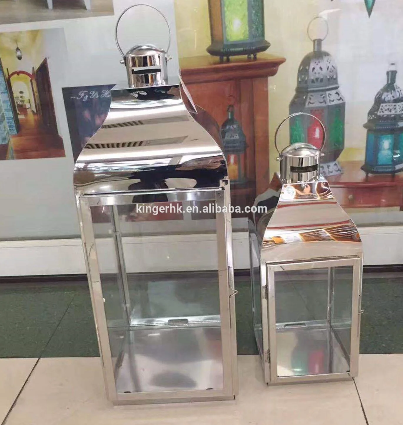 
Lantern Candle Holder Garden Metal and Glass for Wedding Use Home Decoration Stainless Steel 