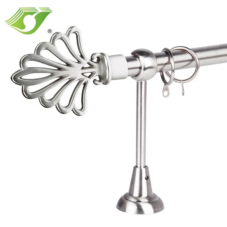 Curtain Rods Metal European Design Extendable 16mm Curtain Poles Tracks & Accessories IRON