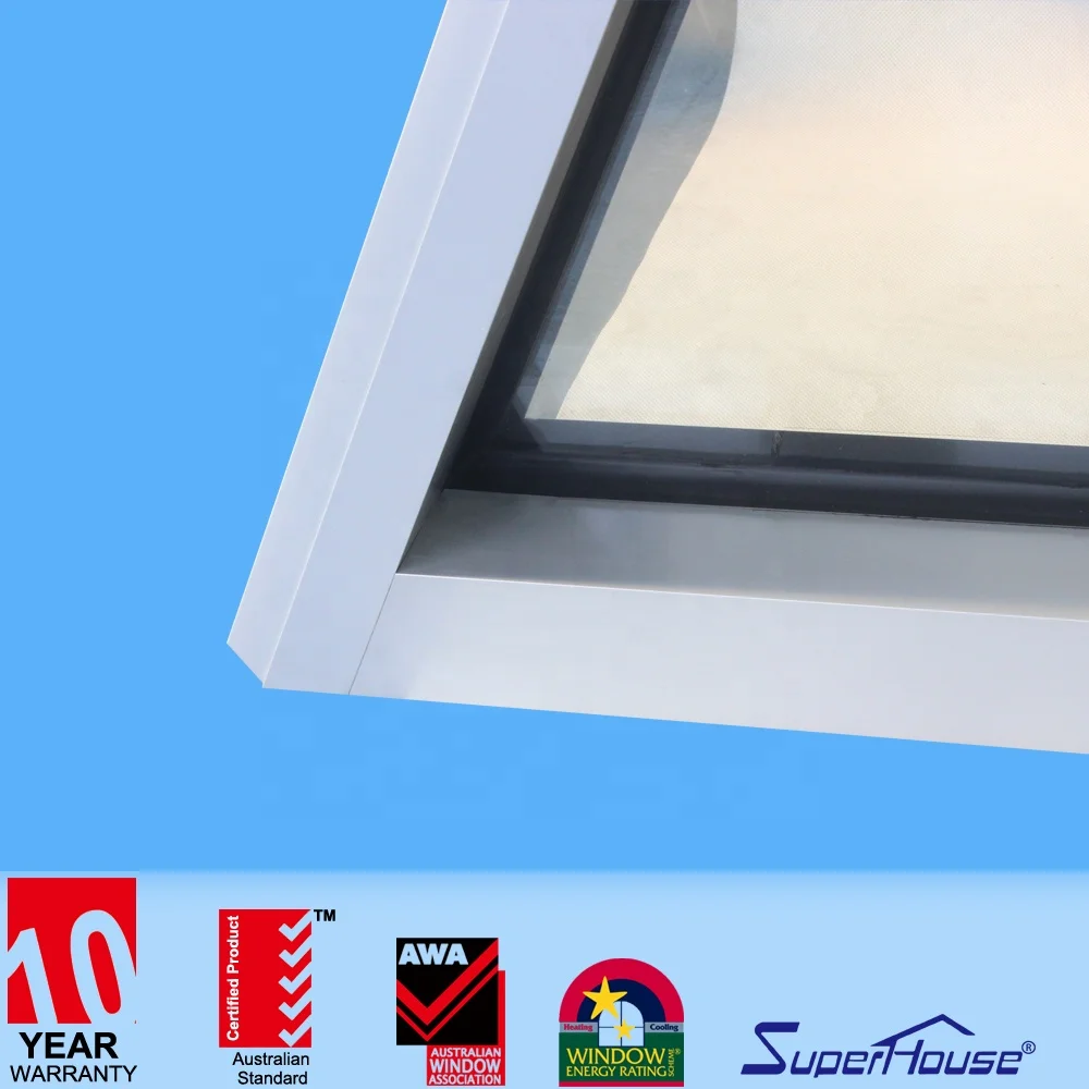 Superhouse large glass windows powder coating windows and doors double tempered fixed window