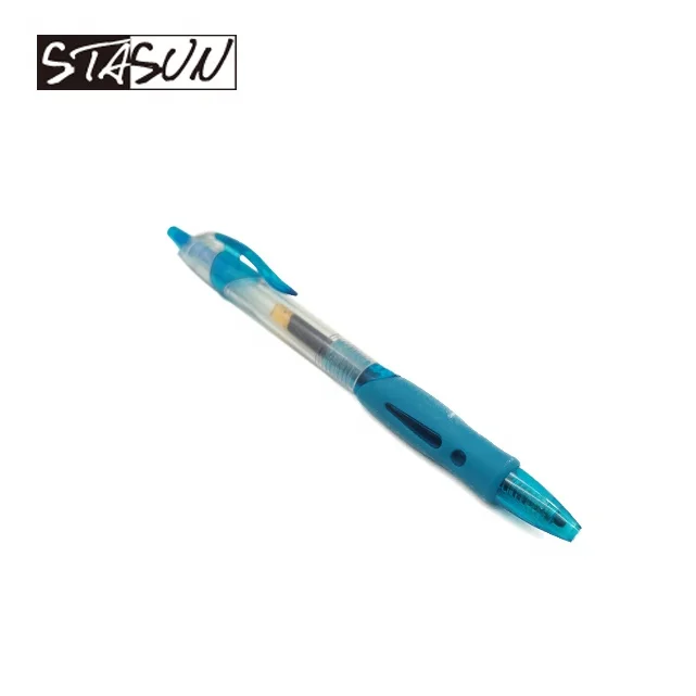 STASUN Good Quality Promotional Plastic Retractable rubber grip holder 0.5mm Gel ink Pen