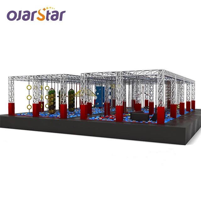 
Закрытый батут-парк Ninja Warrior большого размера с дизайном производителя 