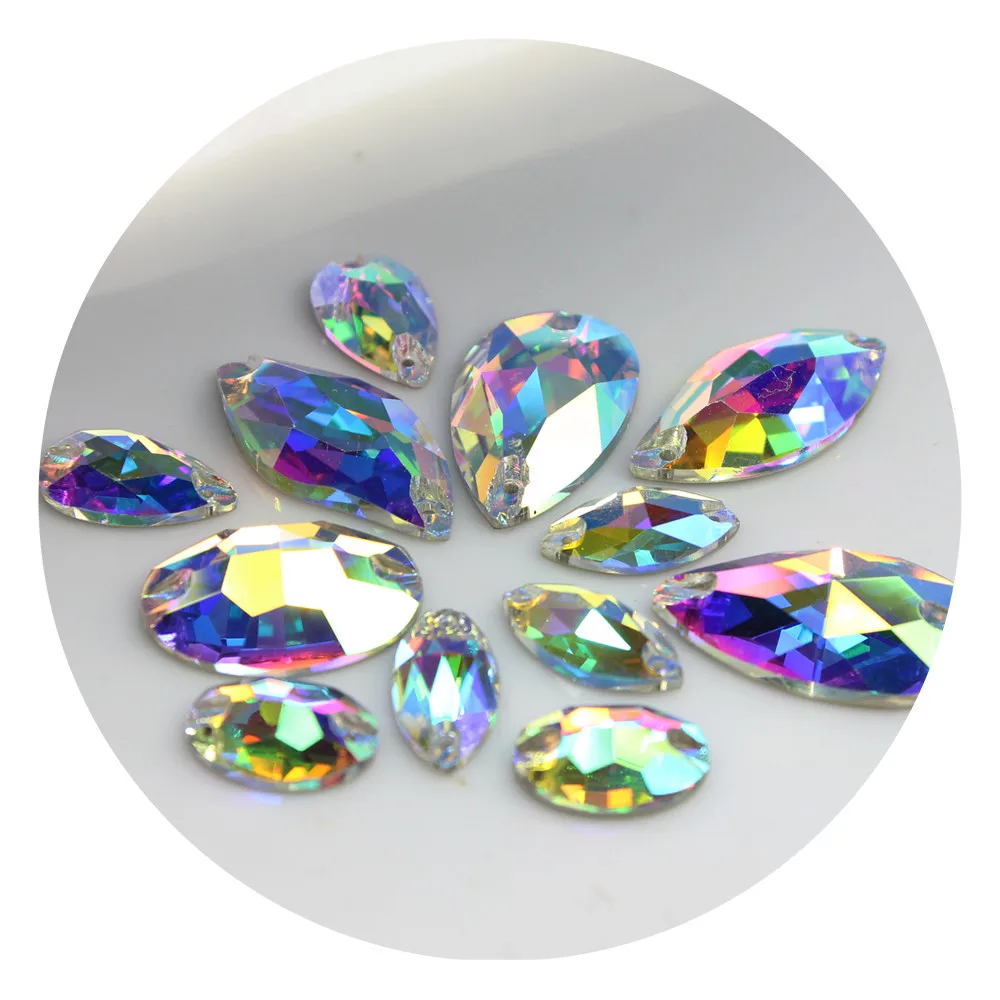 Rhinestone bulk wholesale super quality triangle flat back crystal strass non hotfix sew on rhinestone