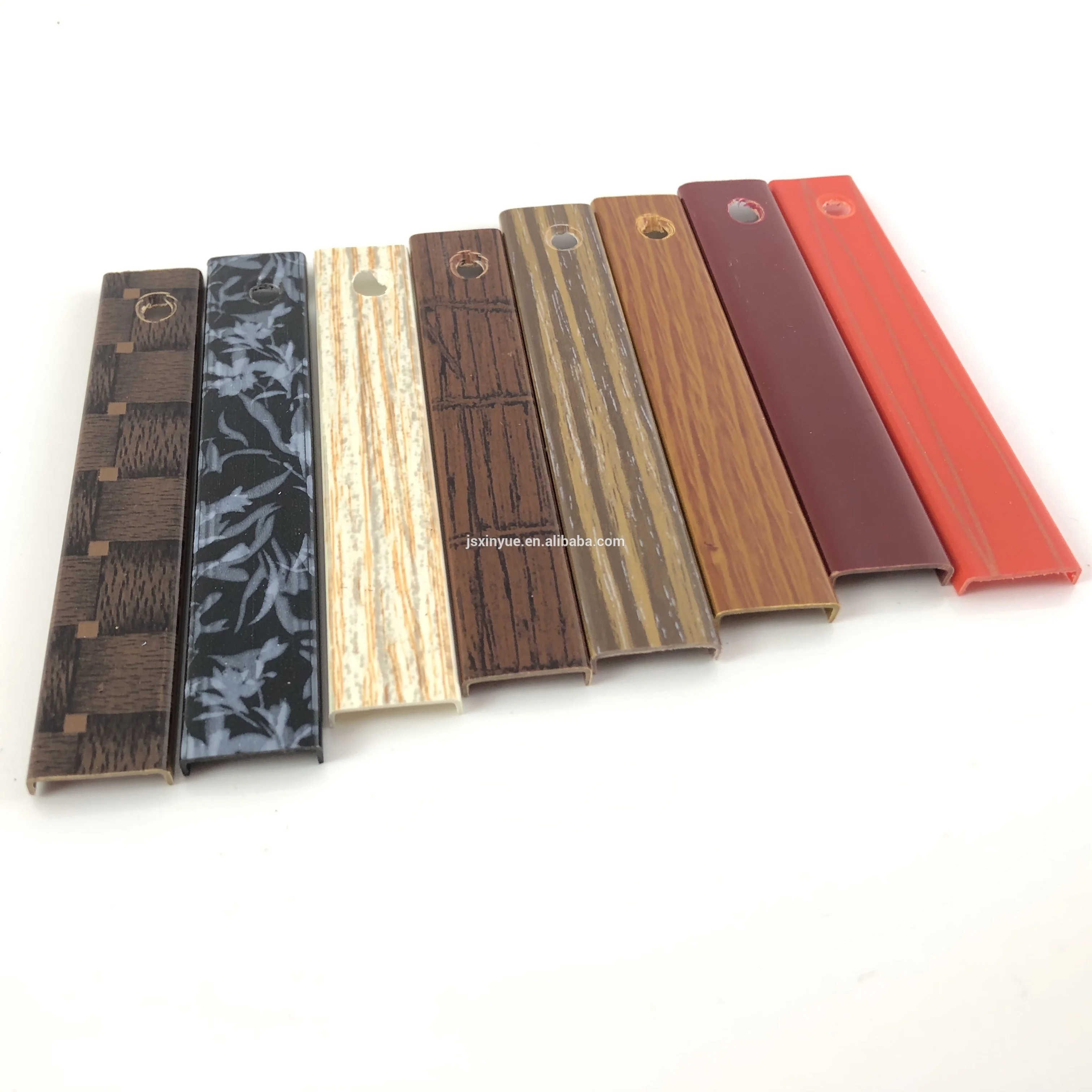 
16mm 18mm 22mm soild matt wooden grain pvc u channel black rubber edge trim 