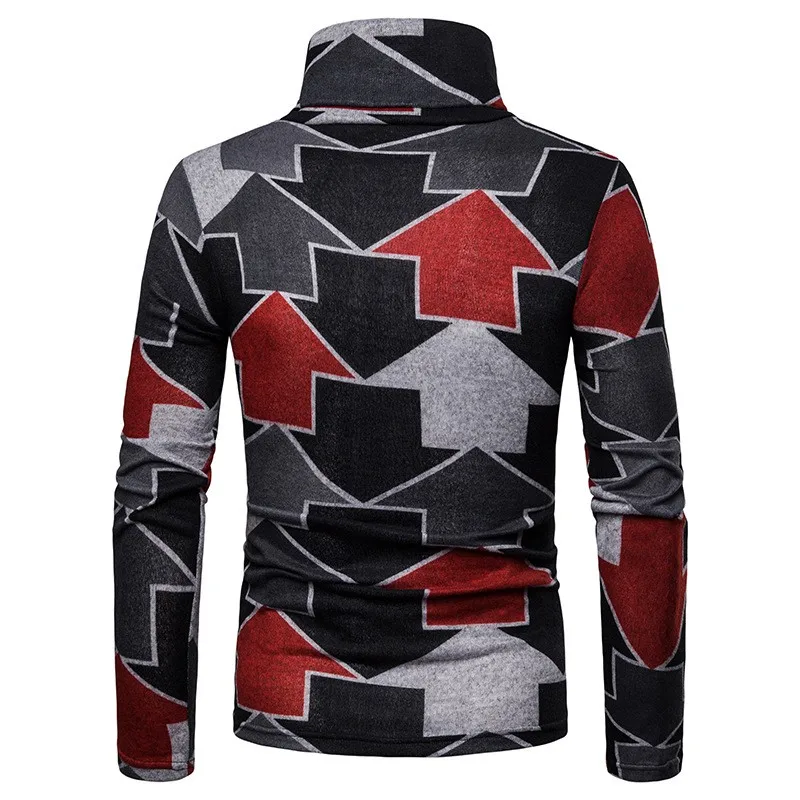 Custom Logo Autumn Winter Warm  High-collar  Men Sweater