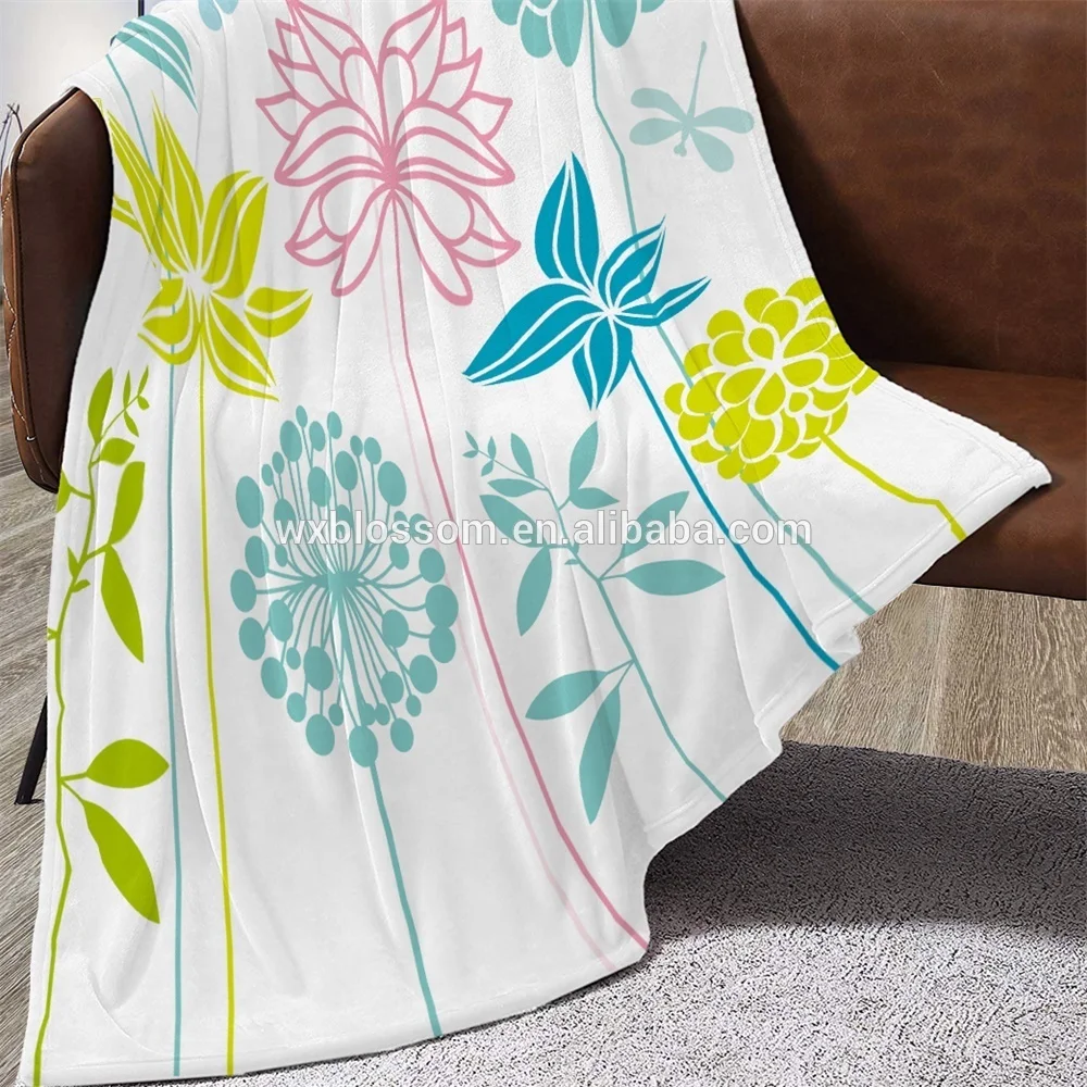 Various styles soft digital print infant luxury picnic coral flannel fleece blanket