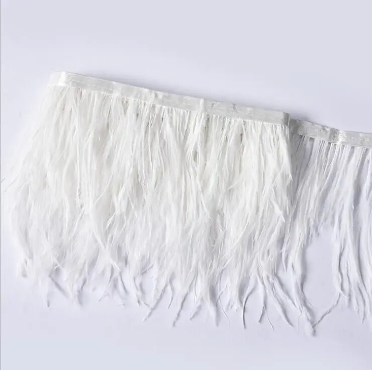 High quality fluffy ostrich feather trimming cloth sideband 98cm long DIY clothing accessories decorative accessories 8-11cm