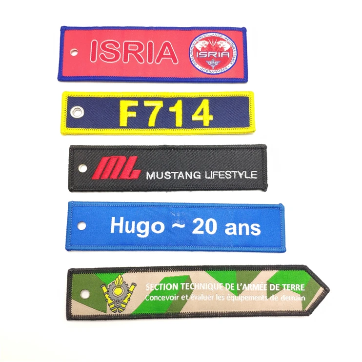 Custom Name tag Racing Bike Motorcycle Embroider Keychain Key Holder