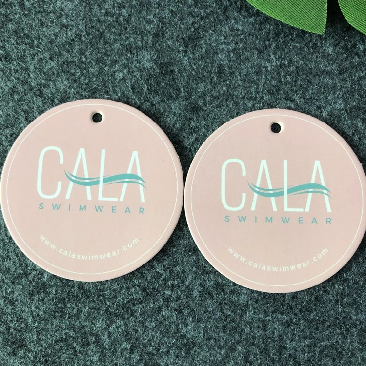 High quality Round Gift Paper hangtag label design Hang tag Logo Printed,clothing thick matte cardboard hangtag with string