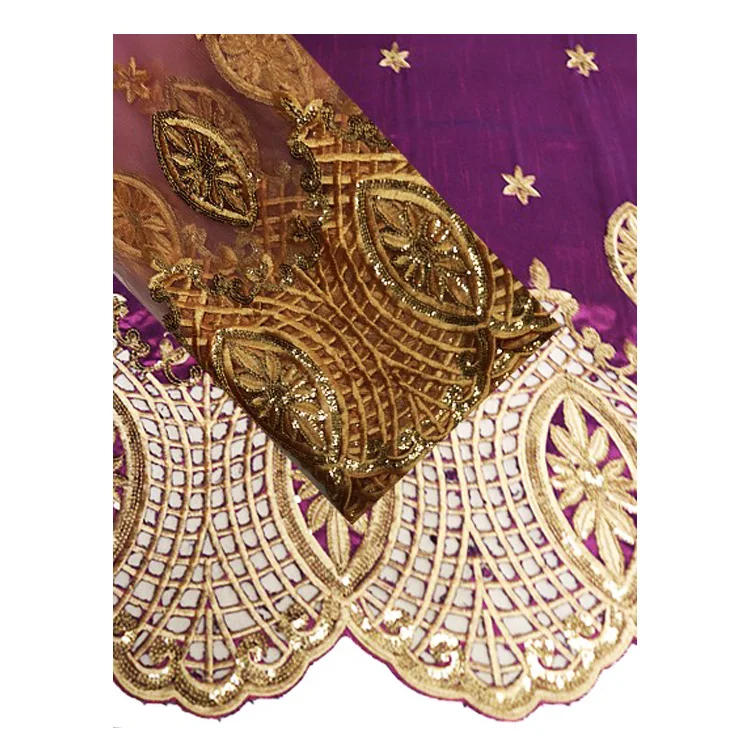 Queency Индия тяжелые бусины Джордж с верхним сетчатым кружевом дизайн подходит