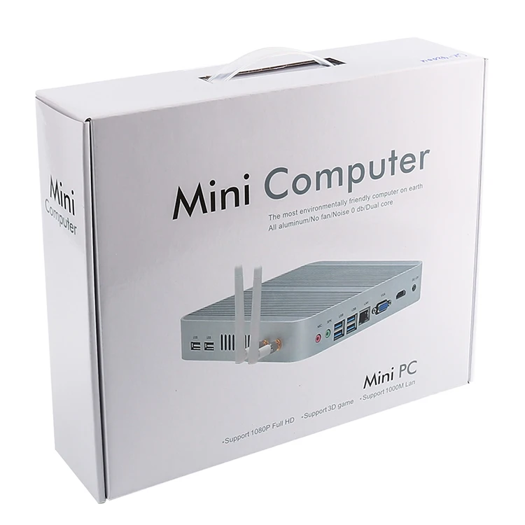 Fanless Barebone i5 i7 mini pc Win10 3 Years Warranty Nuc Computer Intel Core i7 5550U i5 5250U  4K HTPC TV Box