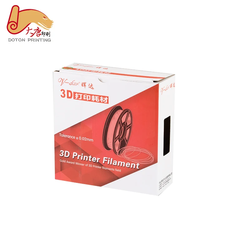 Top quality cartridges package folding white cardboard packaging box for 3d printer filament