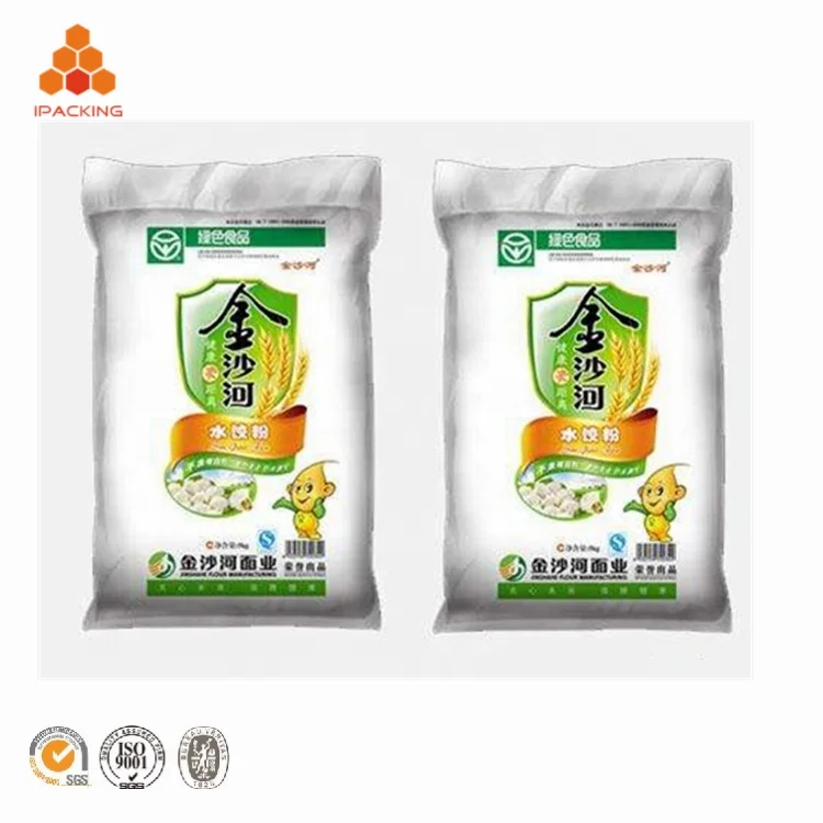 Высокое качество настроить дизайн 10 кг 25 50 PP ламинированная упаковка муки кукурузы пшеницы тканые мешок