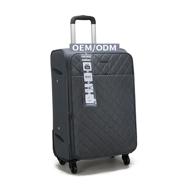 
Factory 20 24 28 32 Soft Nylon Custom Carry-on Wheeled Expandable Travel Trolley Suitcase Luggage Bag 