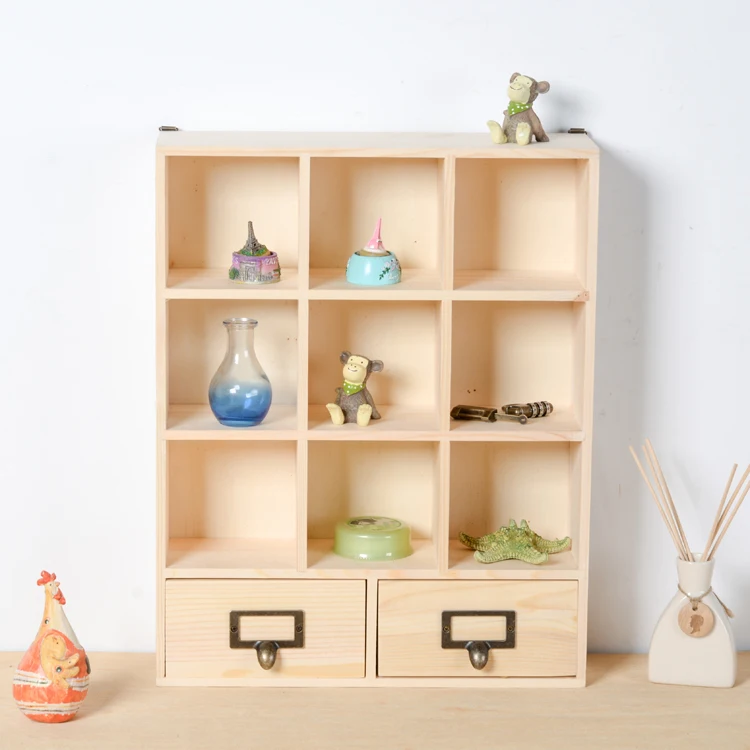 
Guangdong Nine Grid Wooden Display Case Showcase Wooden Storage Cabinet 