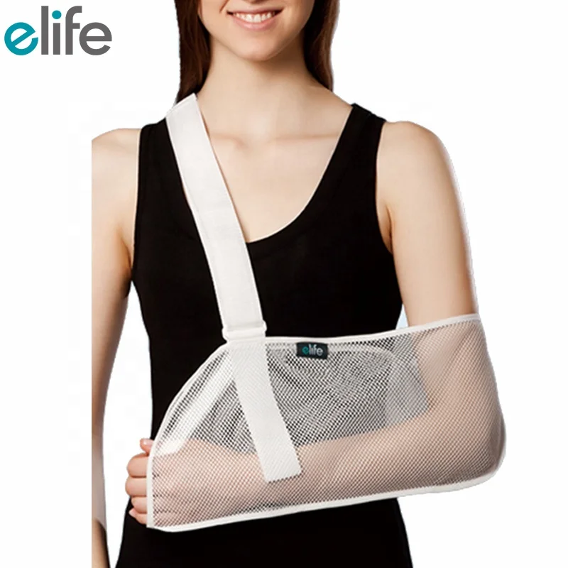 E-Life E-AR003 soft comfortable fabric shoulder fracture support mesh arm sling brace for immobilization