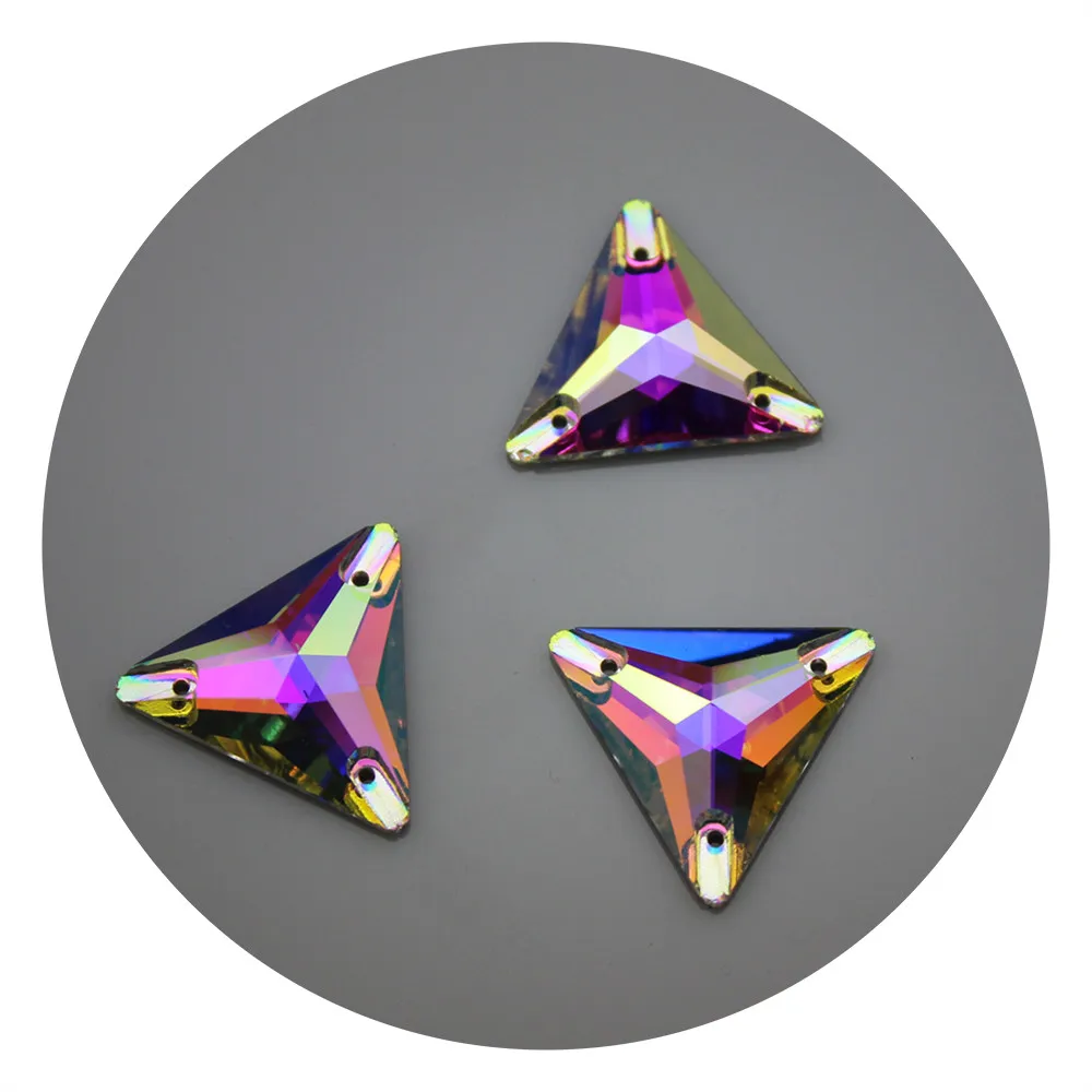 Rhinestone bulk wholesale super quality triangle flat back crystal strass non hotfix sew on rhinestone