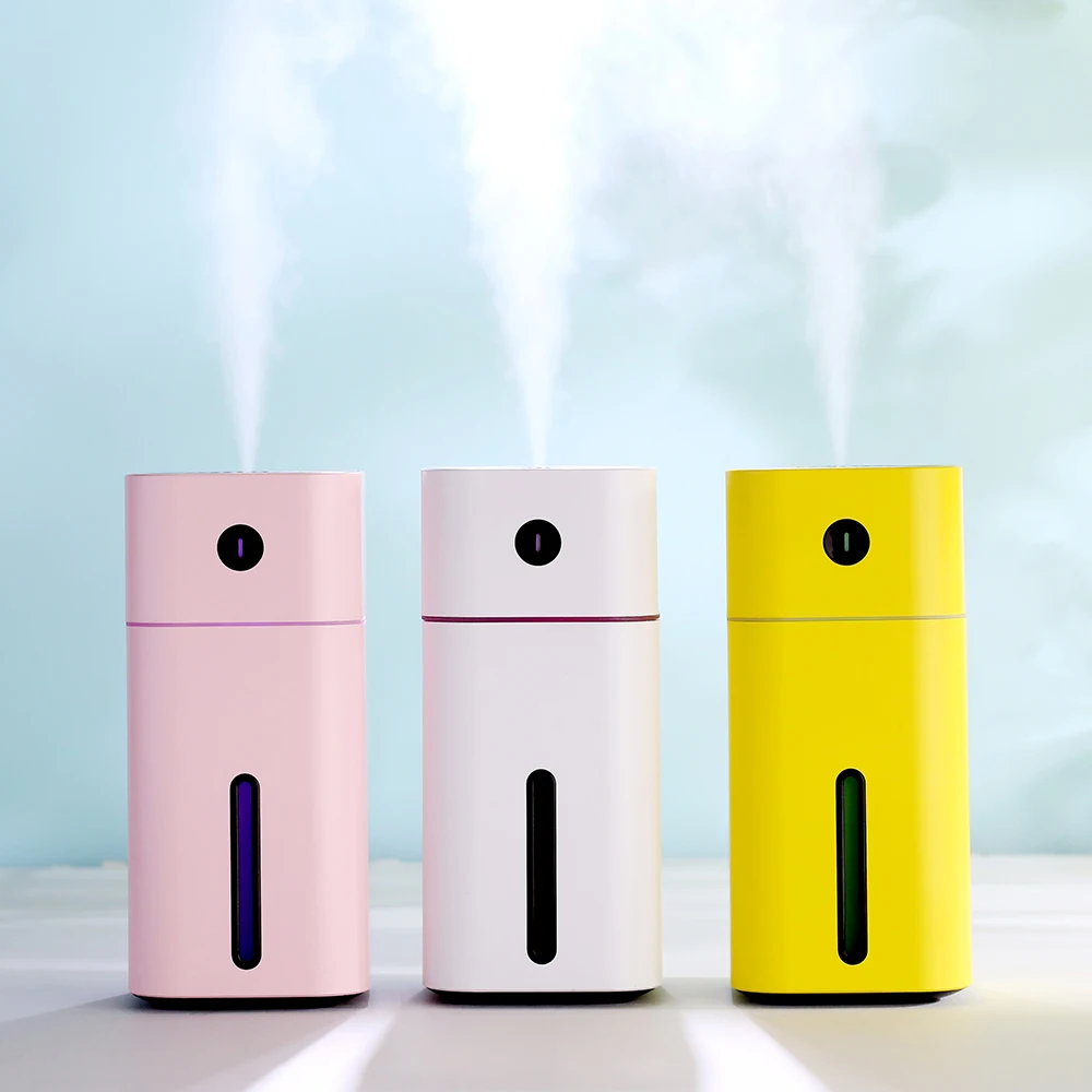 Mini Humidifier Travel Size Personal Humidifier, USB Powered Cool Mist Humidifier with 7 Color Night Light for Office Bedroom