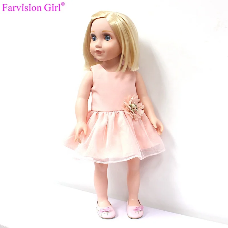 Custom 18 inch dolls made in China wholesale vinyl toy dolls with clothes and shoes