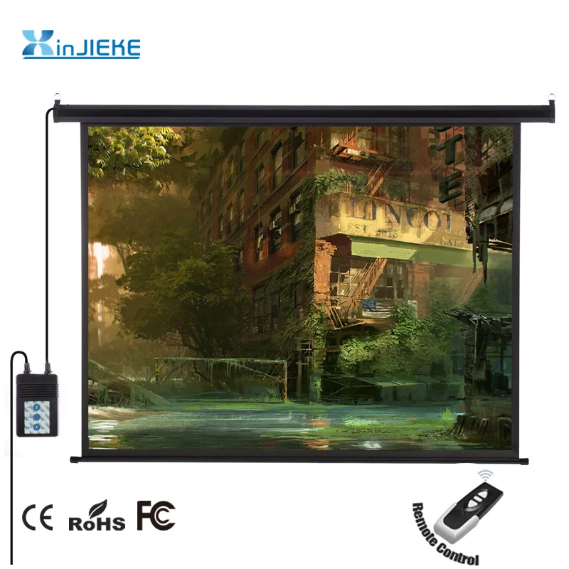 200 inch Electric Motorized projector projection screen automatic drop down RF remote control screen