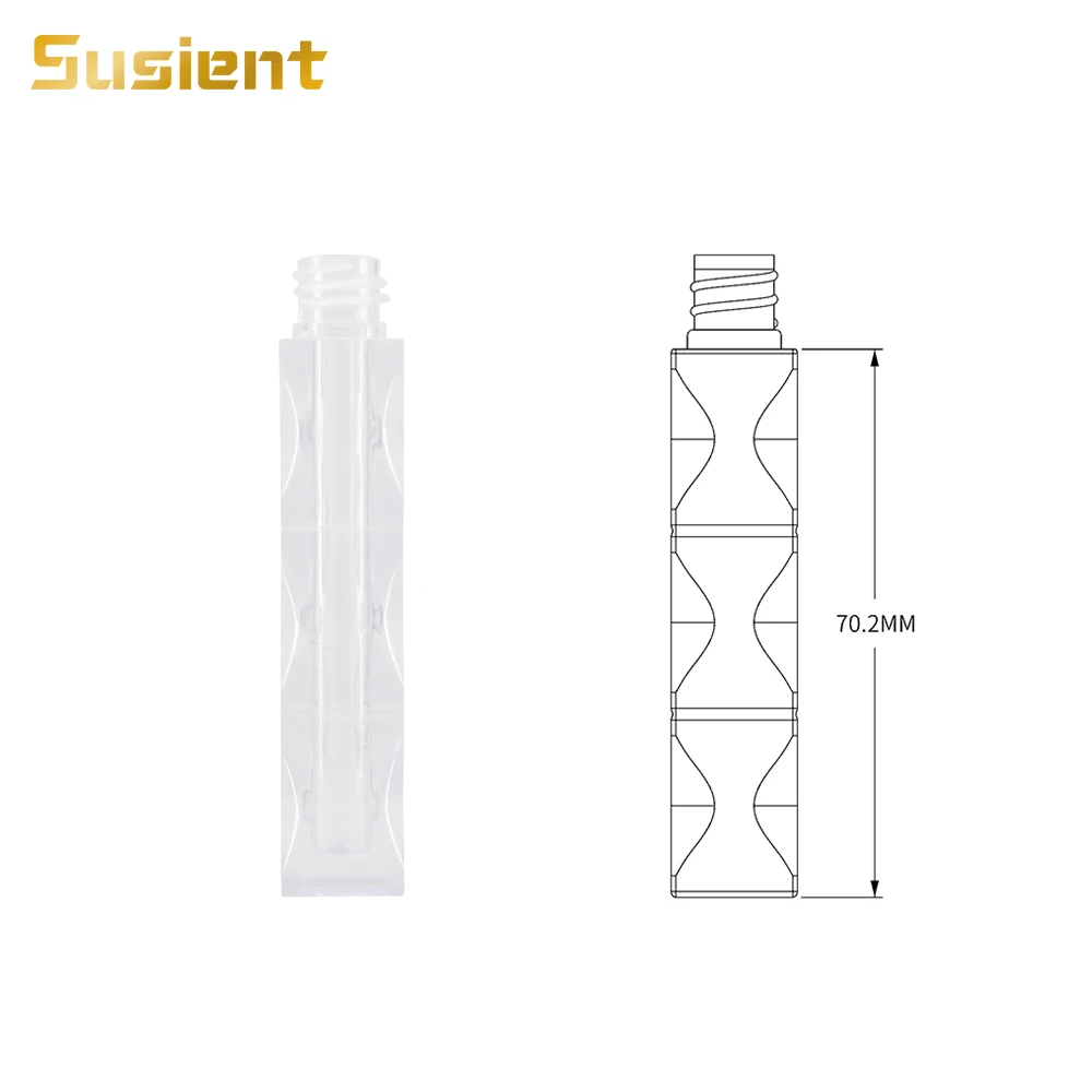 cosmetics packaging luxury transparent lip gloss tubes with wands clear tube bottle unique shape lipgloss tubes