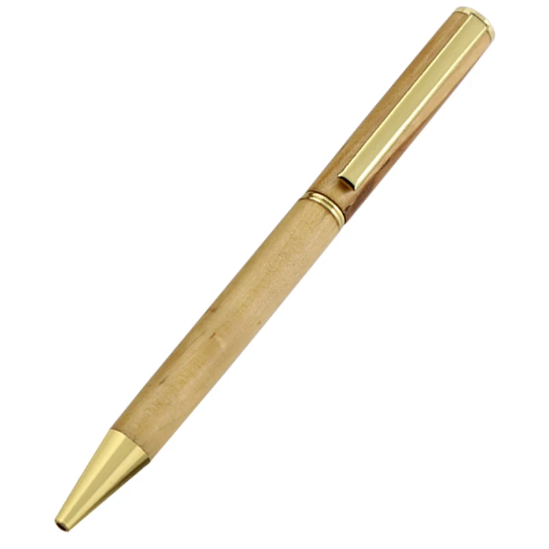 Slimline Pen Kit Woodturning Engraved Logo Cheap Hotel Slim Wooden Stylo Bamboo Twist with