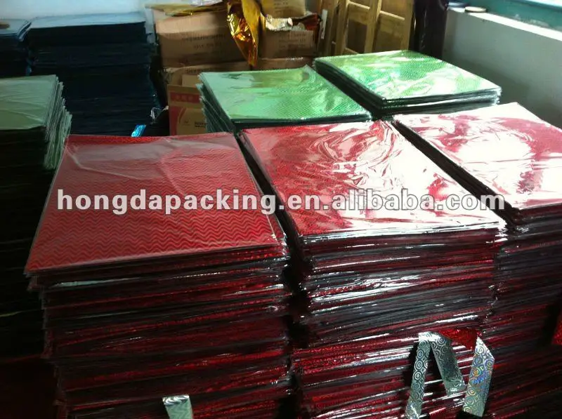 BOPP /CPP mix color packaging film wrapping sheet  holographic bopp film laminated metallized film for gifts bags Wenzhou Hongda