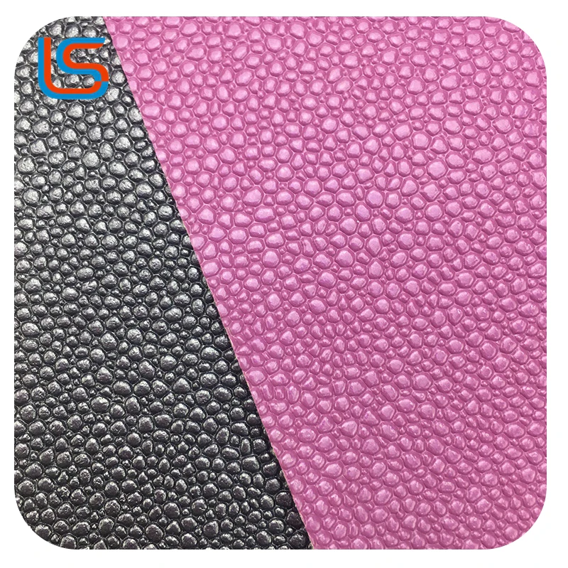 
Chinese artificial leather manufactory highlight pvc bag material 